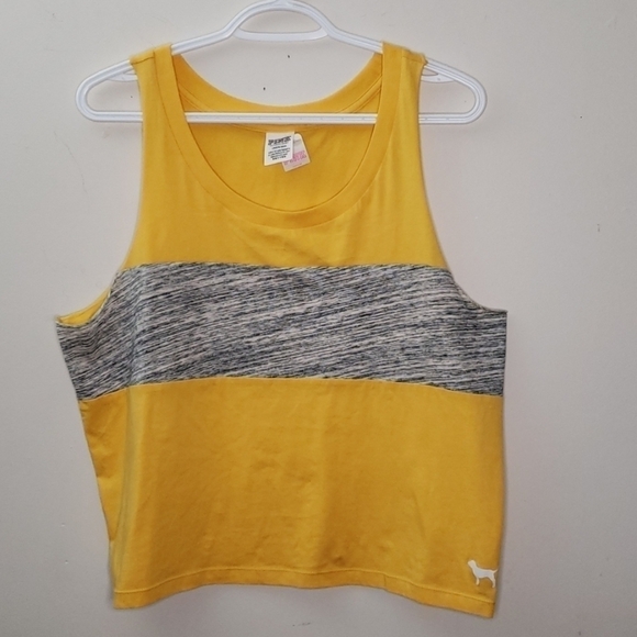 PINK  Victoria's Secret Color Block Tank Top Sz L - Picture 1 of 4